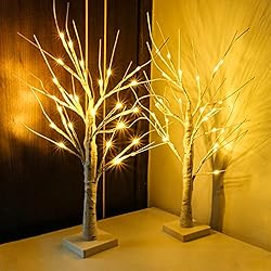 2PK 2FT 24LED Lighted Birch Tree Artificial Branch