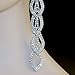 CHRAN Sparkling Rhinestone Long Drops Link Dangle Earrings Women Bridal Jewelry size 4.37