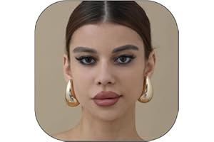 Vuleto Small/Large Drop Earring Dupes, Chunky Gold Hoop Earrings for Women Girls, 18k Gold Lightweight Teardrop Earrings Trendy Jewelry Gift