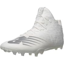 New Balance Men's Burn X2 Mid-Cut Lacrosse Shoe White/Grey 4 W US