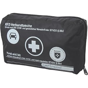 cartrend Verbandtas Classic met Malteser EHBO-noodmaatregelen, DIN 13164, zwart