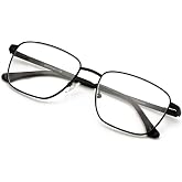 V.W.E. Men Full Titanium Large Wide Reading Glasses - Clear Lens Optical Frame Reader
