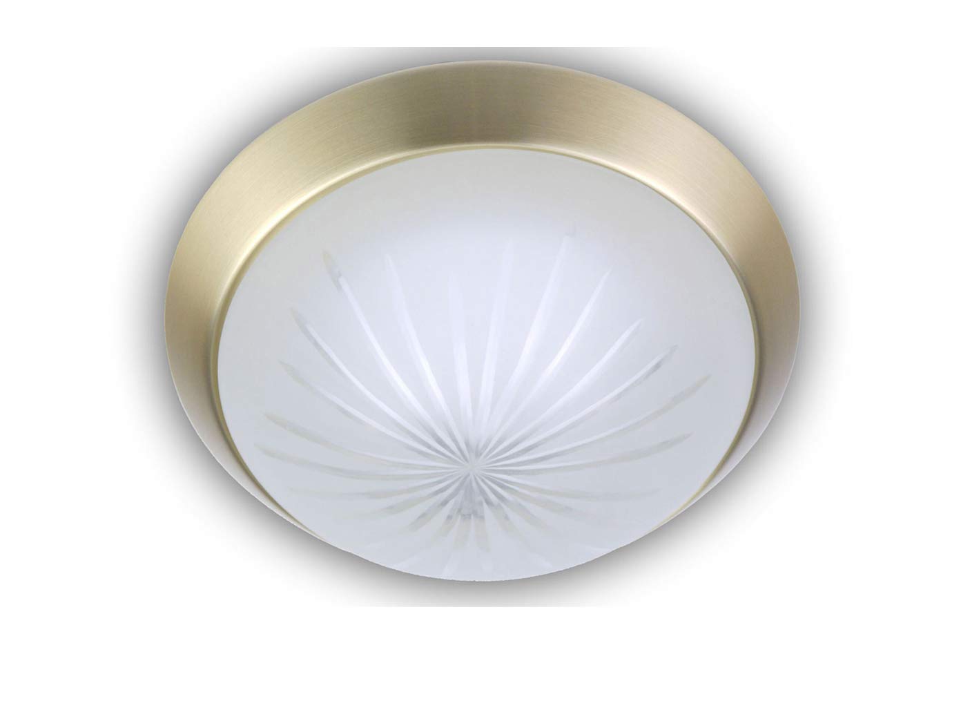 Niermann Standby A ++ to E Ceiling Light Matt Brass Ring Decoration, Glass/Metal, Satiniert, 35 x 35 x 12 cm