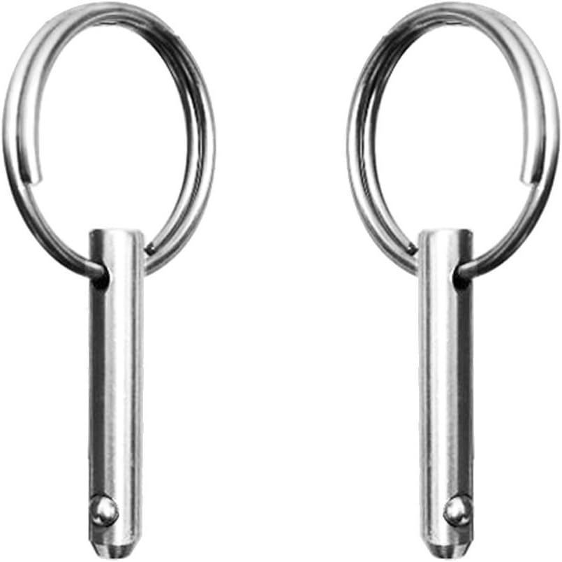 Uteruik2 Pieces Quick Release, Spring Loaded 1/4" Marine Grade 316 Stainless Steel Ball Pins for Bimini Top & Deck Hinge - Corrosion Resistant