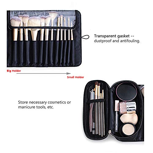 Portable Makeup Brush Organizer Makeup Brush Holder for Travel Can Hold 20+ Brushes Cosmetic Bag Makeup Brush Roll Up Case Pouch for Woman. 3 Portable Makeup Brush Organizer Makeup Brush Holder for Travel Can Hold 20+ Brushes Cosmetic Bag Makeup Brush Roll Up Case Pouch for Woman.