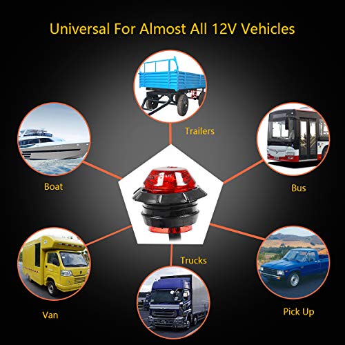 10x Tail Trailer 3/4 Amber LED Light Mini Marker Light Grommet Smoked Lens Universal for 12V Towing Vehicles, Trucks, Trailers, Vans, Pick Up etc