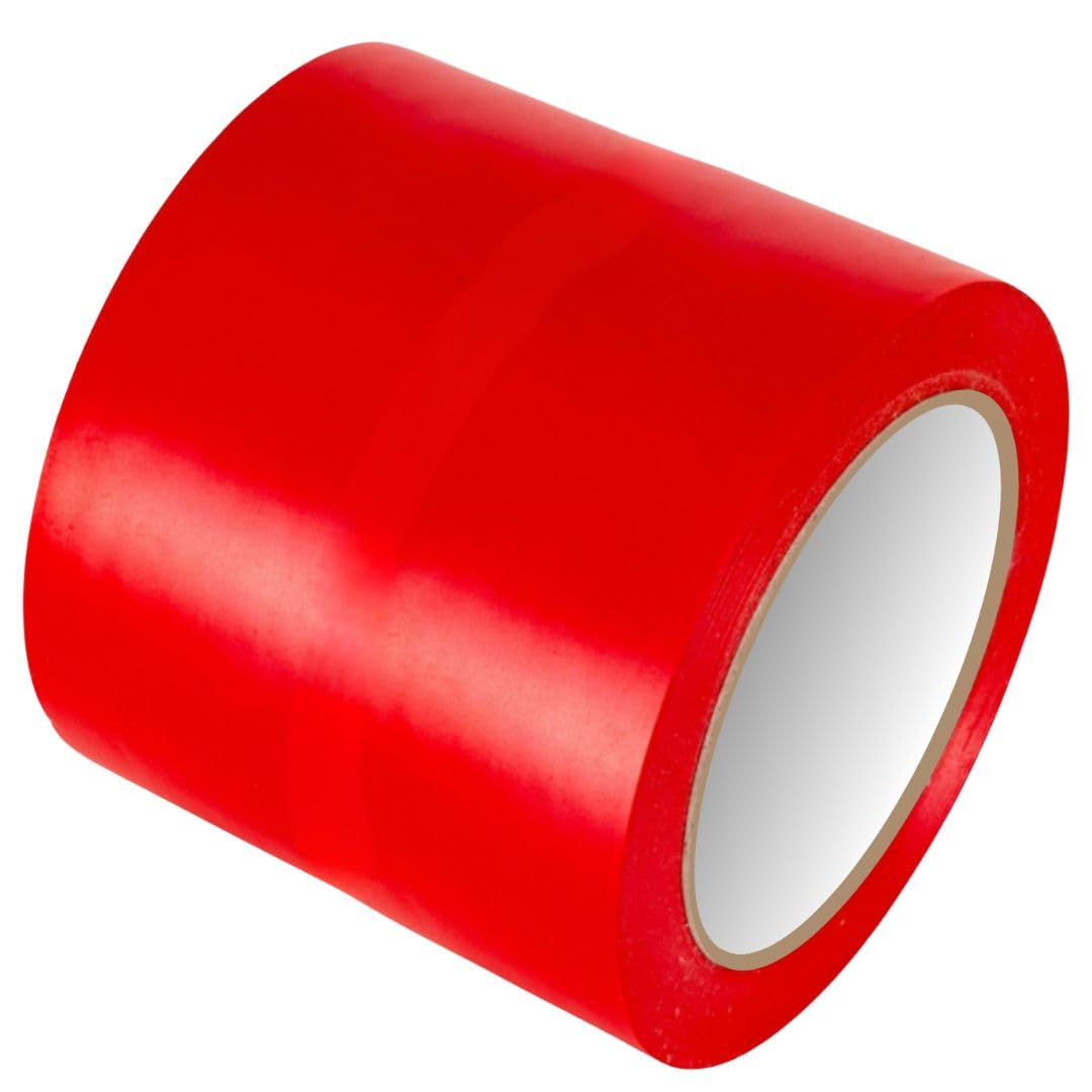 GTSE 100mm x 33m, Red, Wide PVC Lane Floor Tape, 1 Roll, Safety Line Marking Tape, 0.15mm Thick, Suitable for Dance Floors, Gyms, Warehouse, Sports Industry