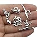 50pcs Craft Supplies Antique Silver Cheerleader Girl Dance School Sports Spirit Gymnastics Charms Pendants for Crafting, Jewelry Findings Making Accessory For DIY Necklace Bracelet (M163)