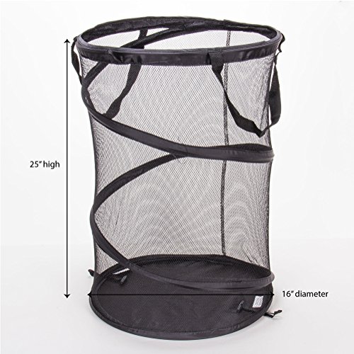 Household Essentials 2026 PopUp Collapsible Mesh Laundry Hamper Black » Storm Life