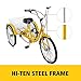 Happybuy 26inch Adult Tricycle 7 Speed Single Speed 3 Wheel Bike Adult Tricycle Trike Cruise Bike Large Size Basket for Recreation Shopping (Yellow/7-Speed)thumb 1