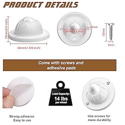 PlusRoc 8 Pack Self Adhesive Caster Wheels For
