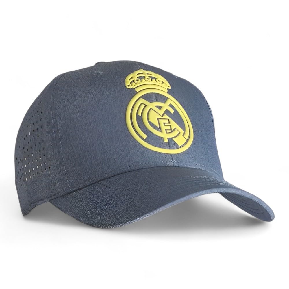 Real Madrid FC Rm3go20, Blue/Gold Steel Cap with Adult, Adjustable Cowboy 2019 2020 Unisex, One Size
