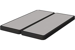 Nutan, 4-Inch Sturdy Wood Box Spring for Mattress Support - Durable and Fully Assembled, Natural Wood Foundation for Queen, Gray