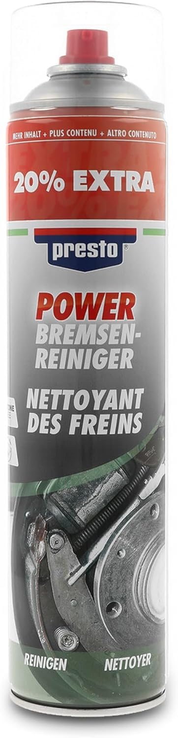 presto POWER Bremsenreiniger 600 ml - Hochwirksamer Reiniger für Auto, Motorrad, im KFZ-Bereich, zur Wartung, löst Verschmutzungen rückstandsfrei