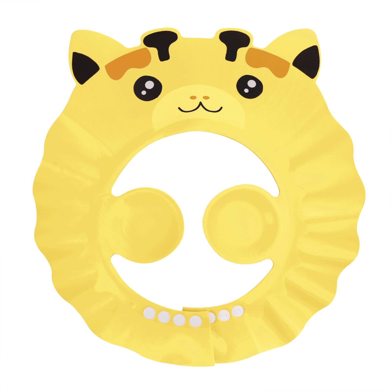 Baby Shower Cap Kids Shampoo Shield Bath Visor for Eyes Ears Face, Adjustable Bath Shower Protector Hair Wash Shield Earmuff Waterproof Bath Cap for Toddler Children Kids (Yellow)