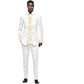 Men`s Suits African Clothes Slim Fit Blazer and Pants Set Traditional Attire Dashiki Outfits