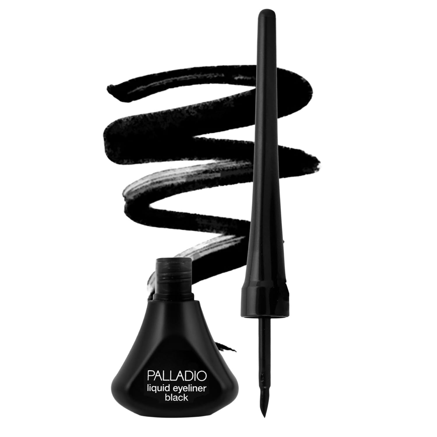 Palladio Liquid Eyeliner, Highly Pigmented and Waterproof Eyeliner, For Intense Eye Definition, Smear-proof Eyeliner Liquid, Includes Easy Grip Wand and Felt Tip Eyeliner Applicator, Black