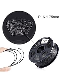 Bobina de Filamento PLA zi rui Impresión 3d, dimensional Precisión +  0,03 mm, 1 kg (2.2lb), 1,75 mm, de color negro brillante
