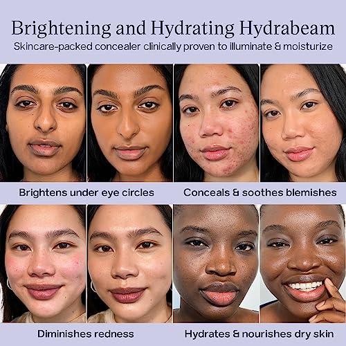 Saie Hydrabeam Under Eye Brightener - Sheer + Hydrating Concealer with Glycerin, Squalane + Cucumber Extract - Brightening Under Eye Concealer + Corrector for Even, Glowing Skin - Shade 0.5 (0.2 oz)