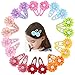 Prohouse 20 Pieces (10 Pairs) Boutique Baby Hair Flowers Snap Clips Wrapped Fabric Ribbon Berrettes Hair Pins For Toddler Girls Teens