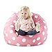 Big Joe , Candy Pink Polka Dot Classic Bean Bag Chair, White