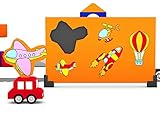 Colored cars and jigsaw puzzle: aircrafts