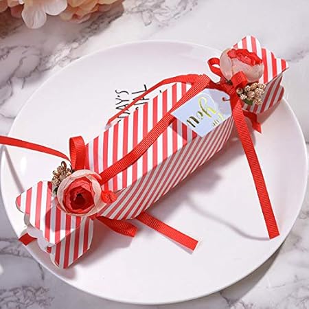 50 unids / lote caja de regalo rosababy shower caja de dulces caja de la boda romántica