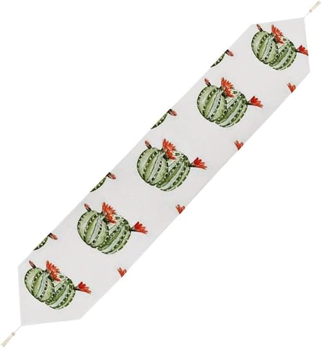 Amazon サボテンテーブルランナー ラテンアメリカのフラワーデザインの抽象的な水彩画の花のデザイン和風 178x33cm モダン マルチカラーストライプ アジアン おしゃれ リビング インテリア テーブルランナー オンライン通販