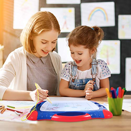 Magnetic Drawing Board Toy for Preschooler, Magna Doodles Drawing Writing Sketching Pad with 3 Stamps, Non-Toxic Colorful Erasable Sketching Pad Tablet for Toddler Kids