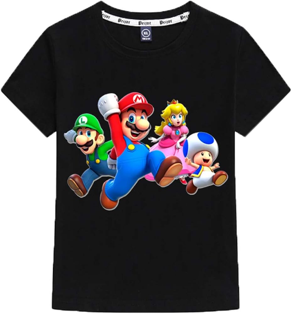 Super Mario TShirt Kinderbekleidung Jungen Plain Cotton Blank Basic