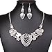 On The Journey Tibet Silver Bib Statement Choker Chunky Tribal Rhinestone Necklace