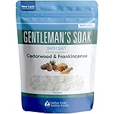 Gentleman's Bath Salt 32 Ounces Epsom Salt with Natural Cedarwood, Frankincense, Eucalyptus and Peppermint Essential Oils Plus Vitamin C in BPA Free Pouch with Easy Press-Lock Seal