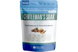 BETTER BATH BETTER BODY Gentleman's Bath Salt 32 Ounces Epsom Salt with Natural Cedarwood, Frankincense, Eucalyptus and Peppermint Essential Oils Plus Vitamin C in BPA Free Pouch with Easy Press-Lock Seal