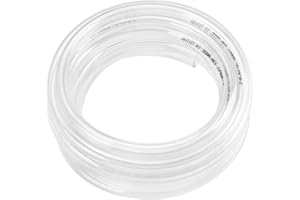 Clear Vinyl Tubing Flexible PVC Tubing, Hybrid PVC Hose, Lightweight Plastic Tubing, by 1/2 Inch ID, 5 Feet Length
