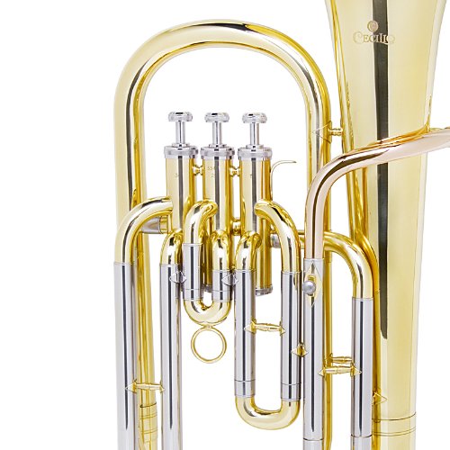Cecilio 3Series BR-380 Intermediate Brass Bb Baritone with Stainless Steel Valves, Yellow - Thumbnail 3