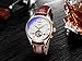 Derieter Automatic Mechanical Skeleton Imitate Tourbillon Watch Men Rose Gold Mechanical Wrist Watches