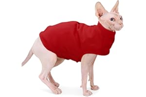 DOCIOTE Soft Fleece Dog Sweatshirt - Warm Cat & Dog Sweaters for Small & Medium Pets - Stretchy Hoodie Pullover Easy On - Comfortable Winter Clothes Red