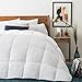 LUCID Alternative Comforter - Hypoallergenic - Down Alternative - Heavy Warmth - 400 GSM - Ultra Soft - 8 Duvet Loops - Machine Washable - California King