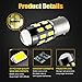 LIGHSTA 1156 Bulbs, Super Bright 5630 Chipsets 1073 1003 1141 7506 BA15S Bulbs with Projector for Backup Reverse Lights Tail Brake Parking Lights, Xenon White(Pack of 2)