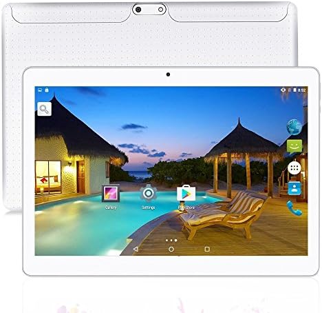 Huashe 10 inch 3G Unlocked GSM Phone Call Tablet Android 6.0 Octa Core IPS Screen Dual Sim Card Slots Dual Cameras GPS Wifi Bluetooth (Plastic White)