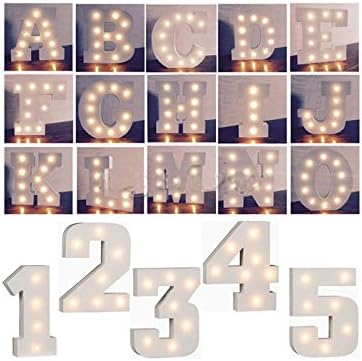 A - Z Wooden Alphabet Letter Led Light Up White Letters Standing 0-9 Numbers (O)