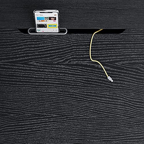 CubiCubi Side Table with Storage Compartment, Small End Table, Rustic