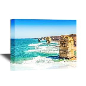 Canvas Wall Art - Blue Sea - Gallery Wrap Modern Home Art | Ready to Hang - 12x18 inches