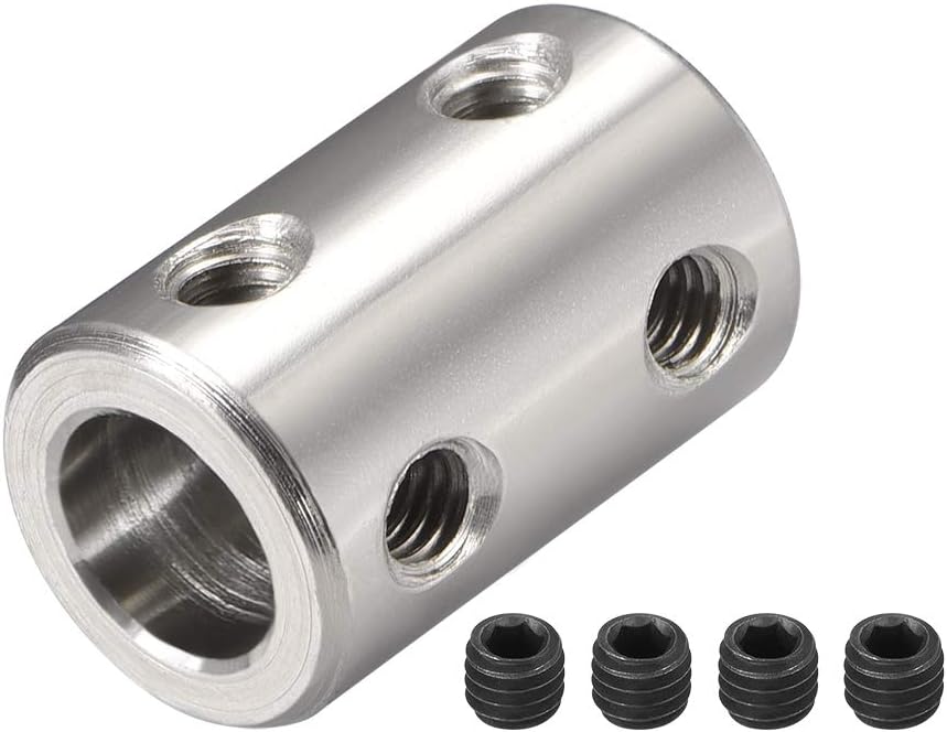 sourcing map 6mm to 8mm Bore Rigid Coupling Set Screw L22XD14 Stainless Steel,Shaft Coupler Connector for RC Airplane Boat Motor Accessories