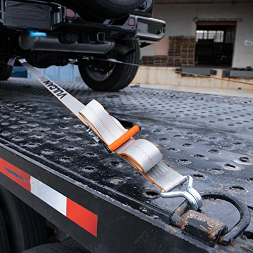VULCAN Complete Axle Strap Tie Down Kit with Wire Hook Ratchet Straps