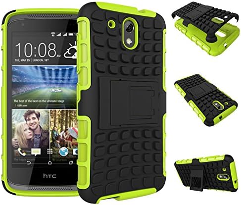 HTC Desire 526G+ Protective Case Cover with Kickstand, Dual Layer Hybrid Hard and Soft Slim Cases for HTC Desire 526G+ (4.7 inch)Green