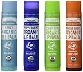 Dr. Bronner's Organic Lip Balm - 4 Pack (Naked, Peppermint, Lemon Lime, Orange Ginger)