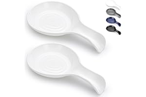 Kyraton Spoon Rest 2 Pack, Plastic Spoon Holder For Kitchen Counter, Kitchen Utensil Rack For Spoons, Tongs, Spatulas, Spoon Rack For Hob, Dishwasher Safe