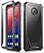 Moto Z4 Rugged Clear Case, Poetic Full-Body Hybrid Shockproof Bumper Cover, Built-in-Screen Protector, Guardian Series, Case for Motorola Moto Z4 (2019 Release), Black/Clear