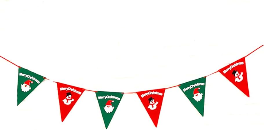 Fletion Merry Christmas Bunting Banner Garlands Home Door Mantel